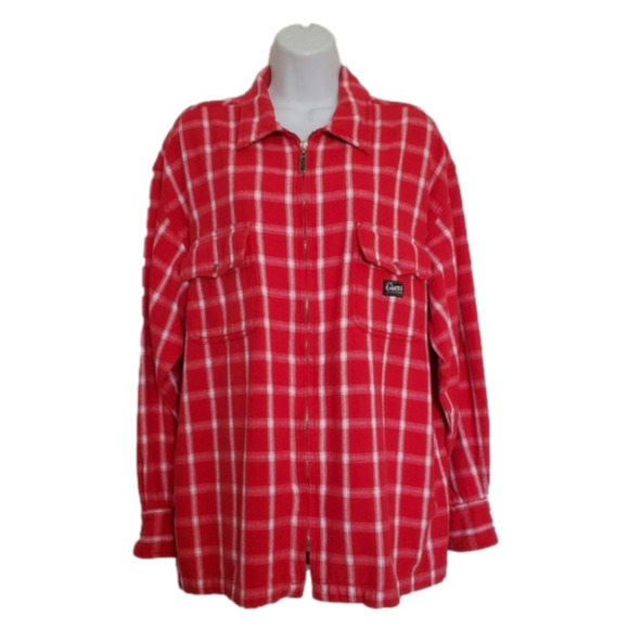 Guess Plaid Shacket Flannel Red & White (XXL) - Picture 1 of 9